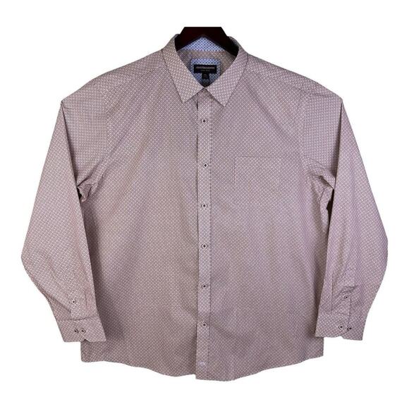 Johnston & Murphy Shirt Geometric Button Up Mens 2XL Orange Dot NEW NWT - Picture 1 of 15
